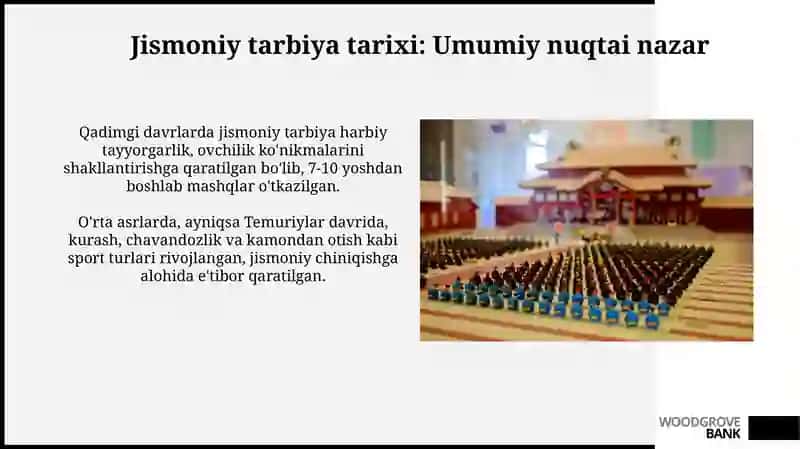 Jismoniy madaniyat tarixi. Markaziy osoyoda jismoniy tarbiyani rivojlanishi 3