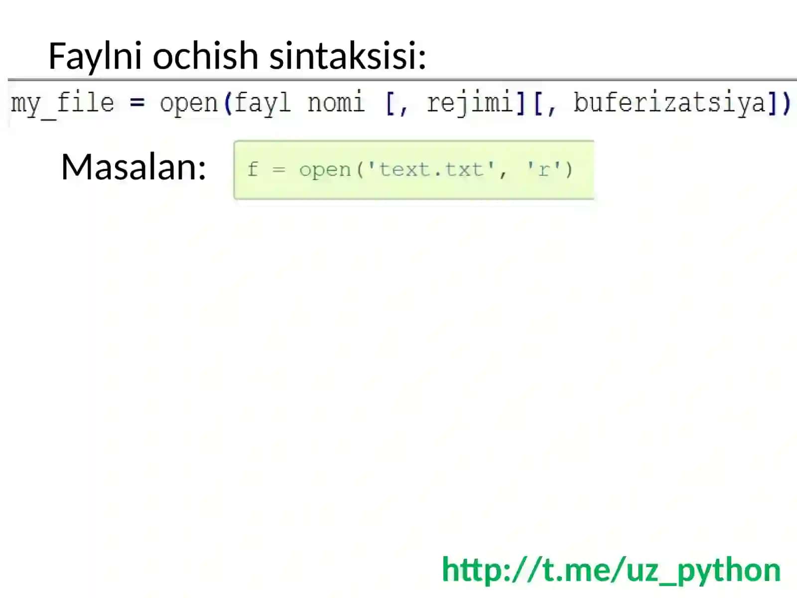 PYTHONda fayllar bilan ishlash 3