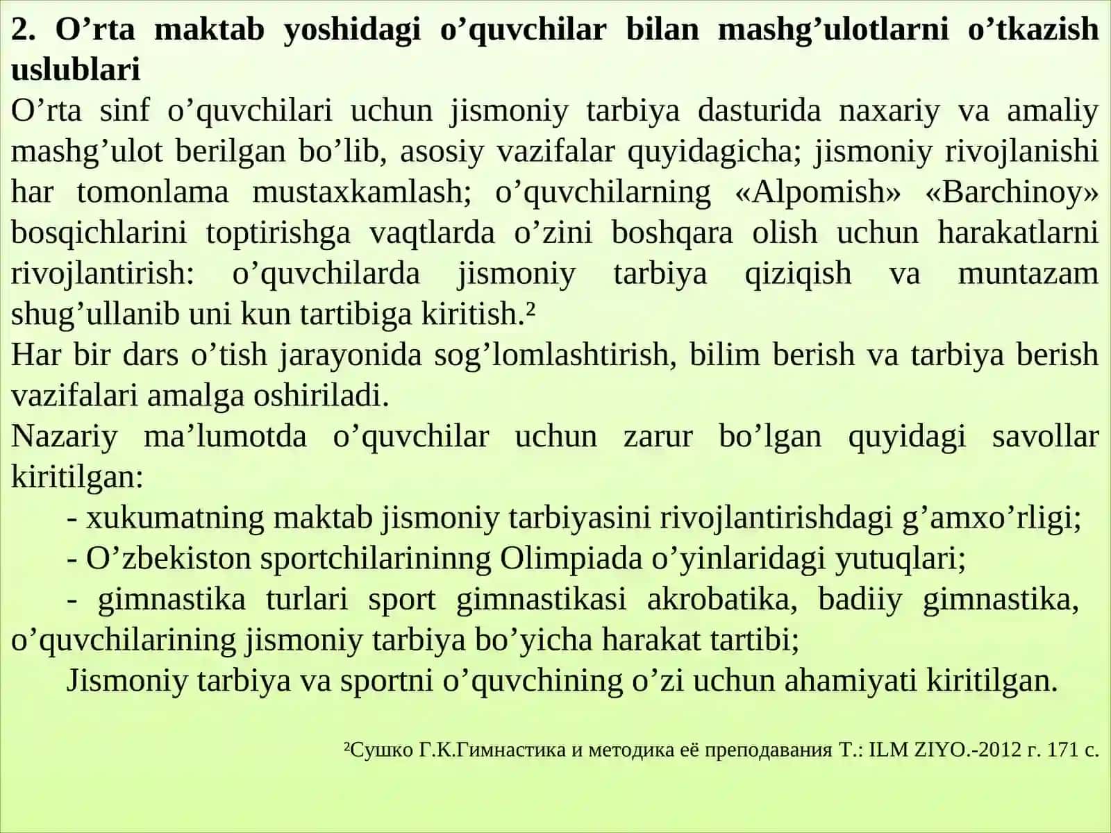 MAKTABDAMASHG’ULOTLARNING MAZMUNIVAUNITASHKILLASH 3