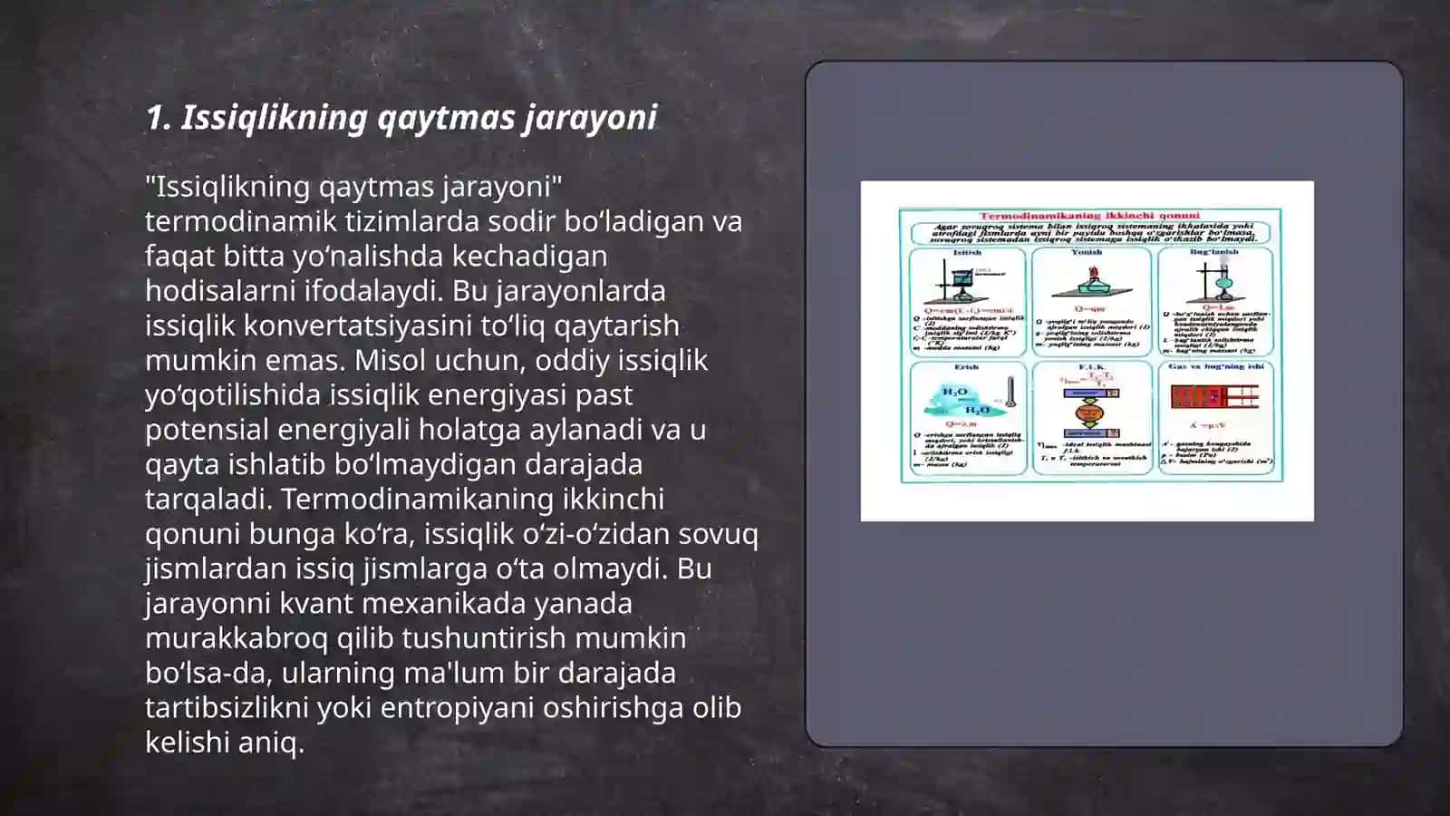 Issiqlikning qaytmas jarayoni 3