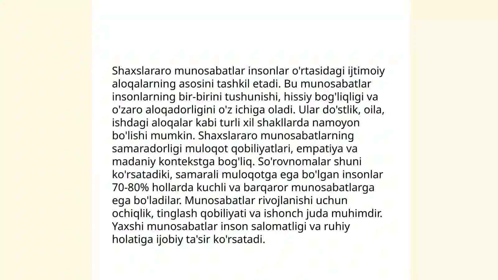 Shaxslararo munosabat 3