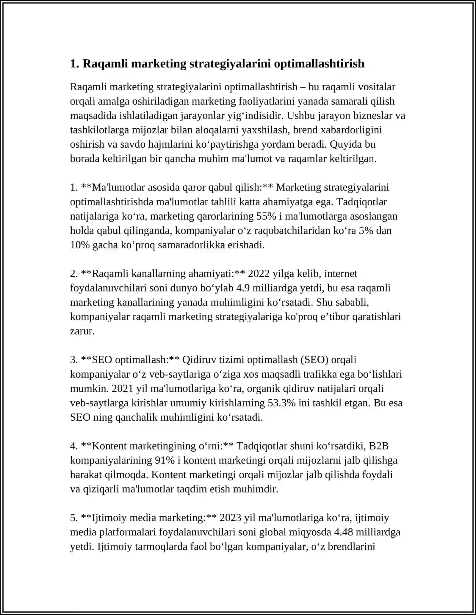 REKLAMA SAMARADORLIGINI OSHIRISH USULLARI 3