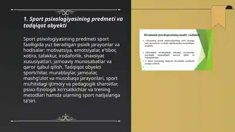 Sport psixologiyash faning predmeti, maqsadi va vazifalari 3
