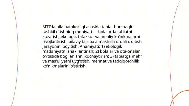 MTTda oila hamkorligi asosida tabiat burchagini tashkil etish mohiyati 3