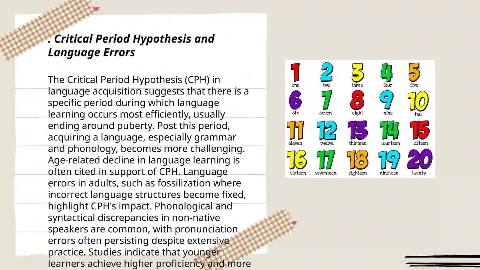 Errors in language learning. Age-related characteristics in foreign language learning 3