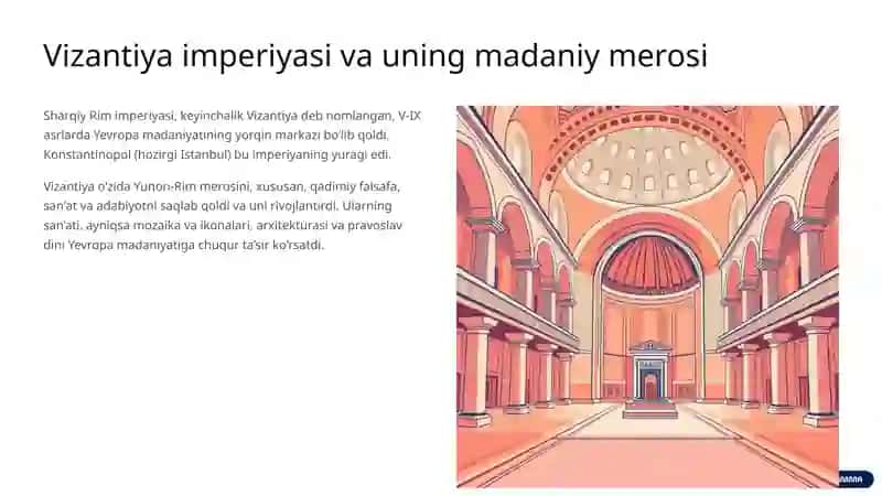 V-IX asrlarda Yevropa madaniyati: Jahon tarixida o‘rni 3