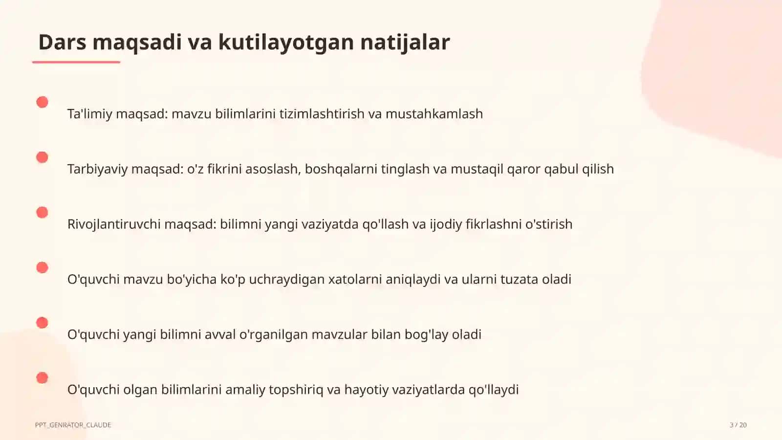Yangi Milliy o'quv dasturi: asosiy o'zgarishlar 3