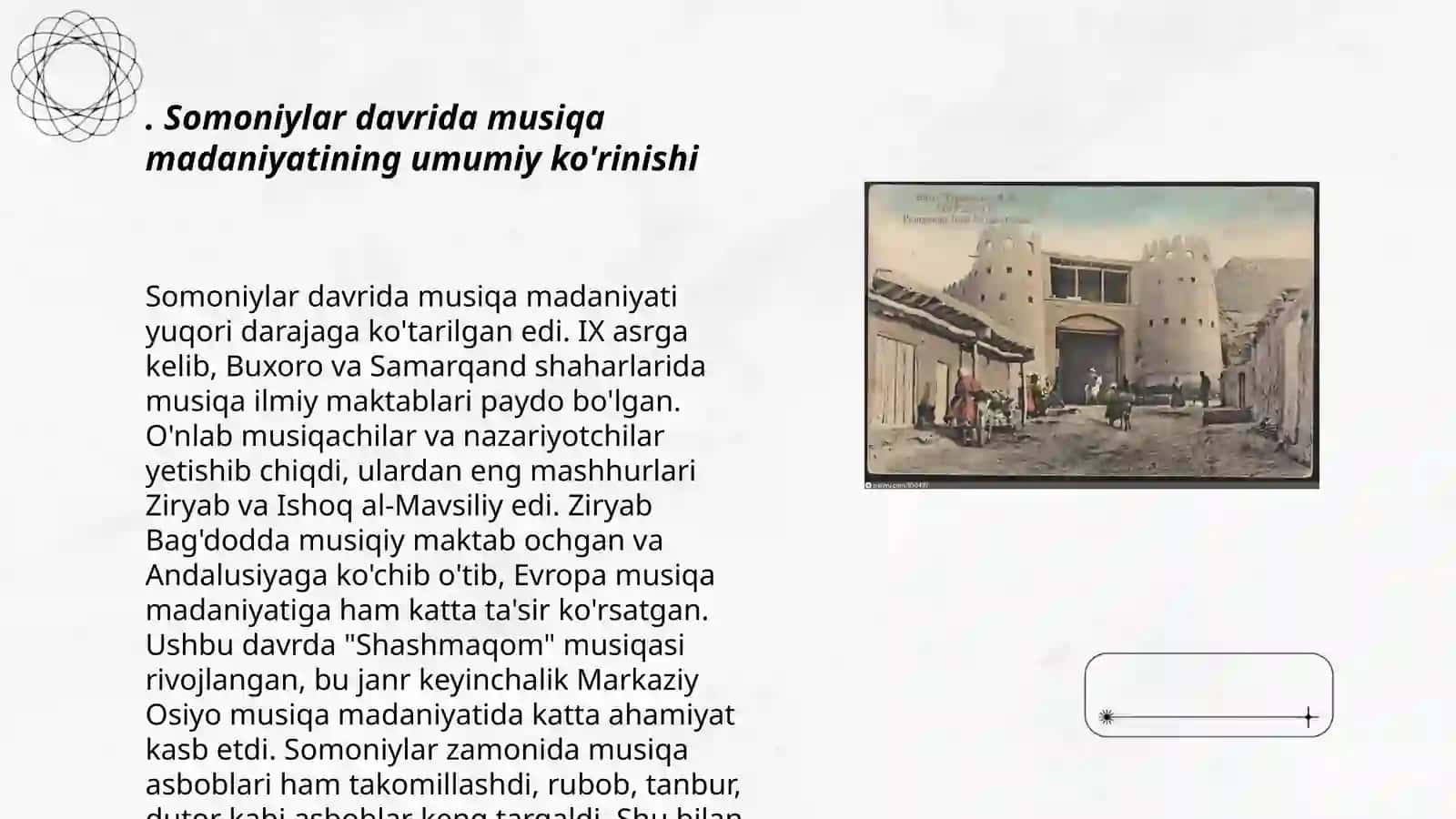 Somoniylar davrida musiqa madaniyati va Buxoro Samarqand musiqa tarixi 3