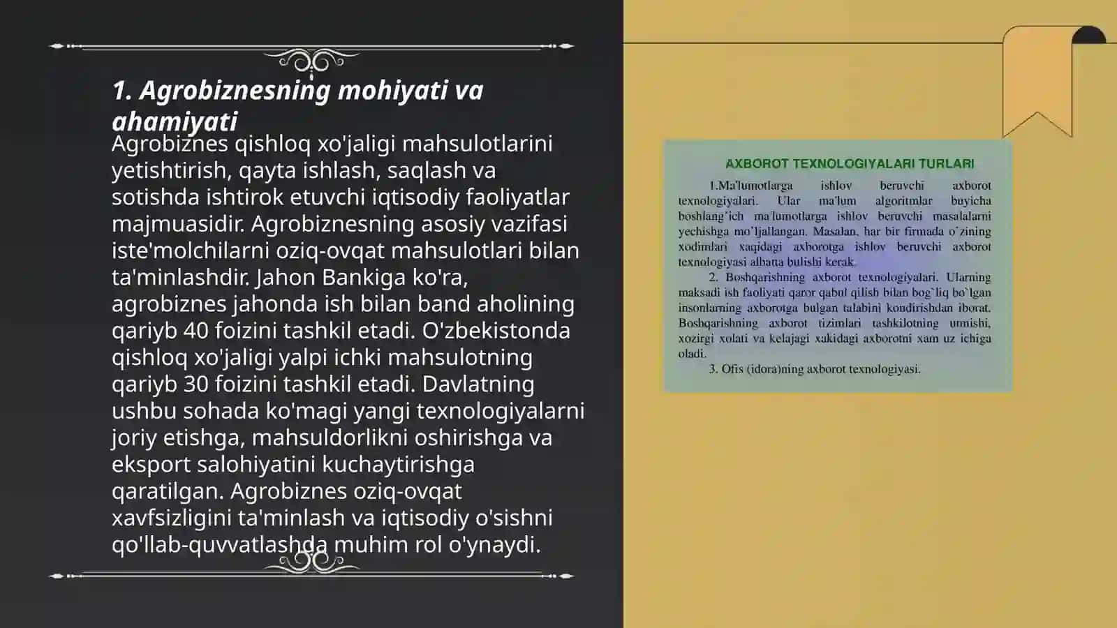 Agrobiznesning mohiyati va ahamiyati 3