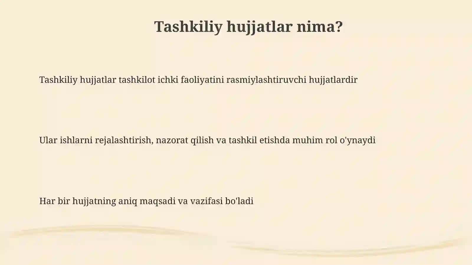 Tashkiliy hujjatlarning vazifasi 3