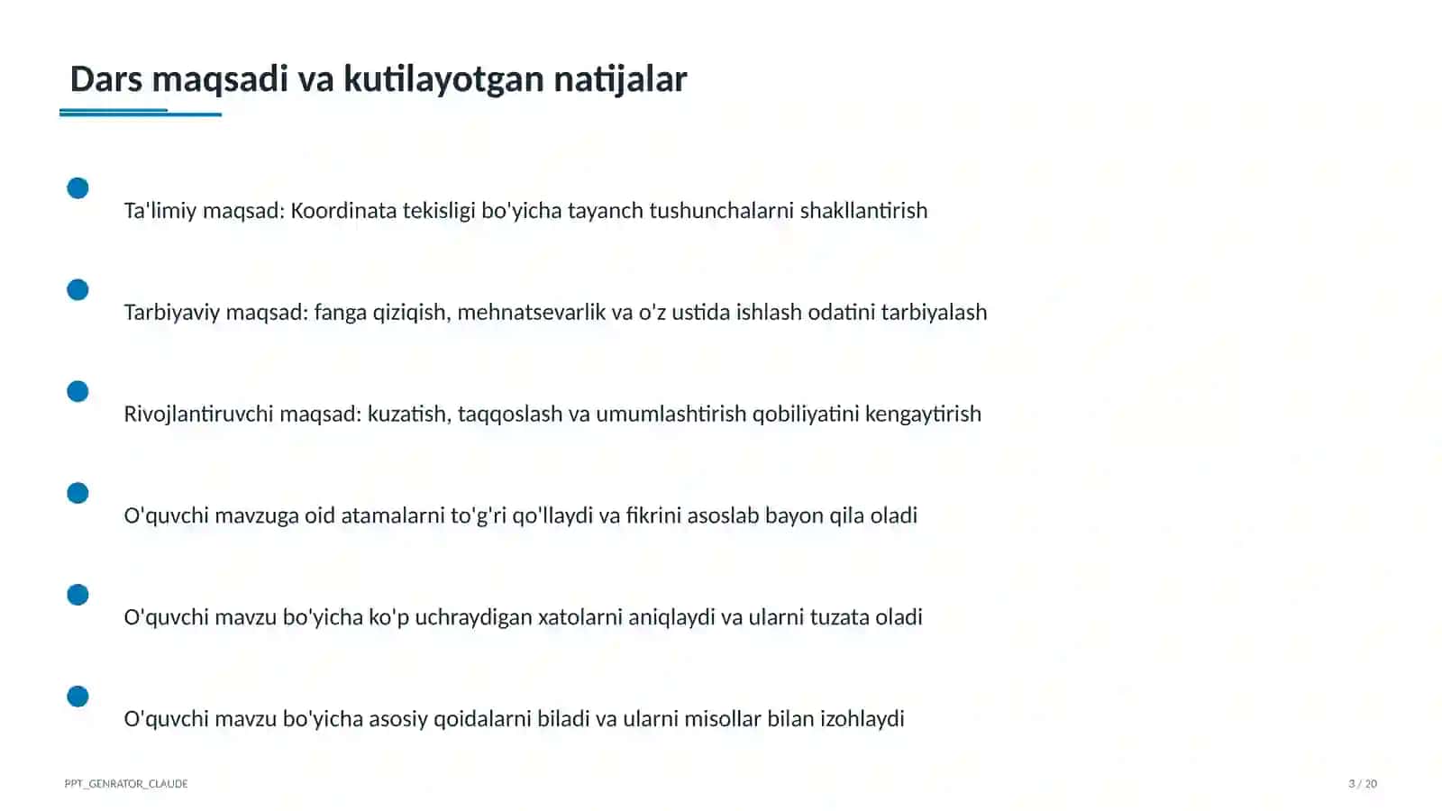 Koordinata tekisligi (6-sinf) 3
