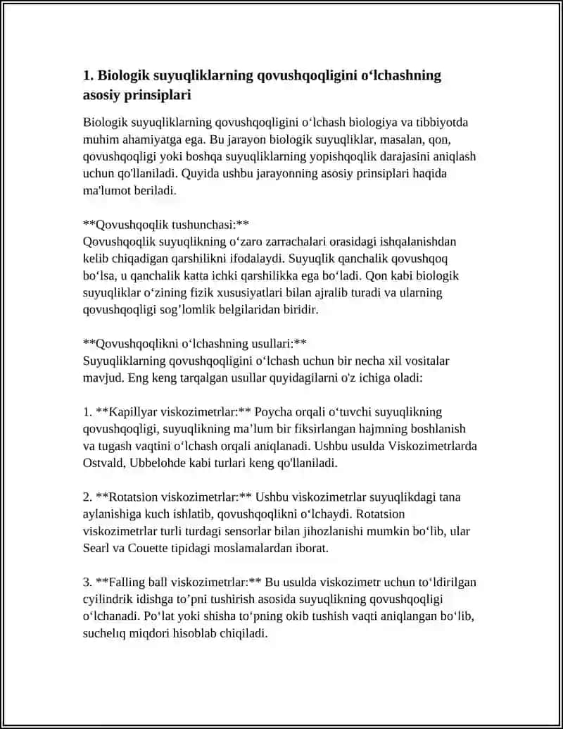 BIOLOGIK SUYUQLIKLARNING QOVUSHQOQLIGINI ANIQLASH USULLARINI O‘RGANISH 3