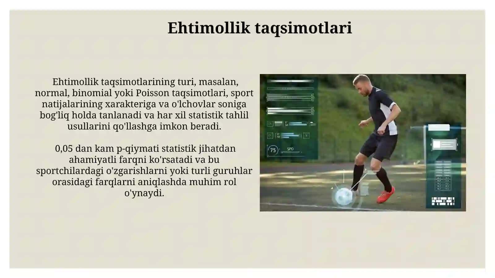 Sportdagi o'lchov natijalariga matematik statistik usul bilan ishlov berish 3
