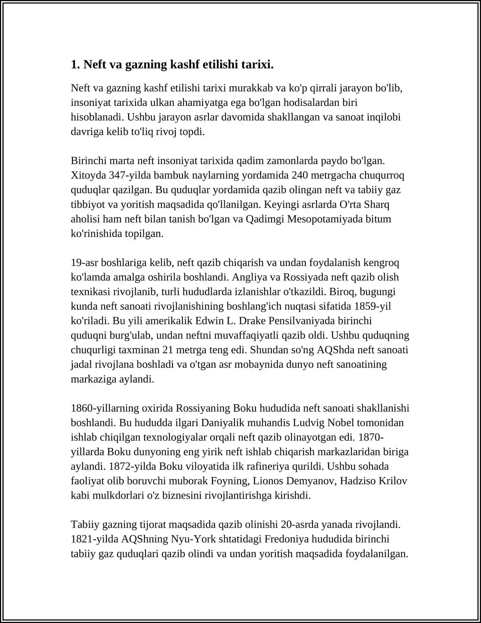 NEFT VA GAZGA GEOLOGIK-QIDIRUV ISHLARINING RIVOJLANTIRISH TARIXI 3