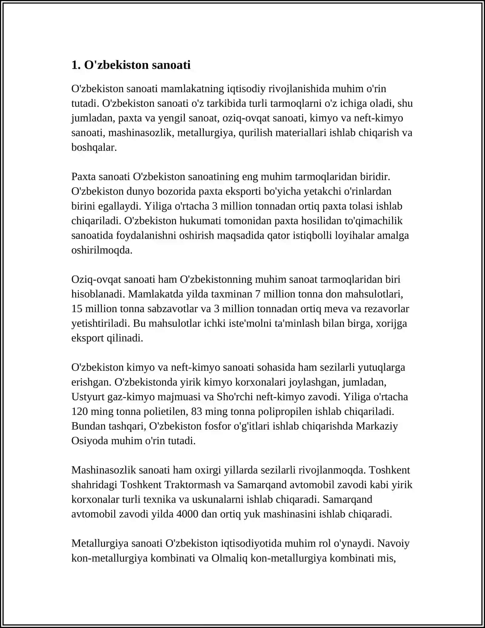 O'zbekistonning Iqtisodiy Rivojlanishi 3