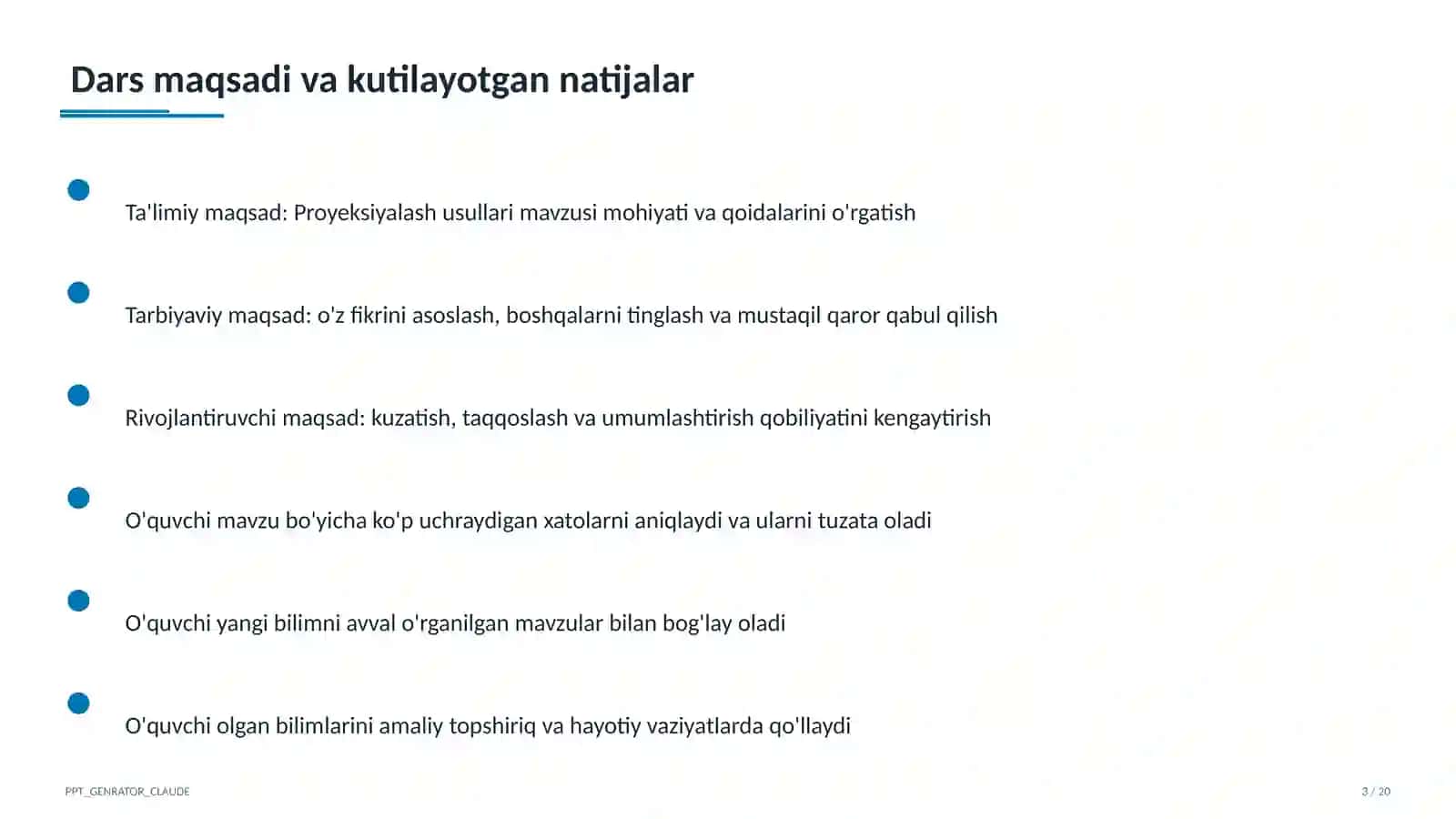 Proyeksiyalash usullari (8-sinf) 3