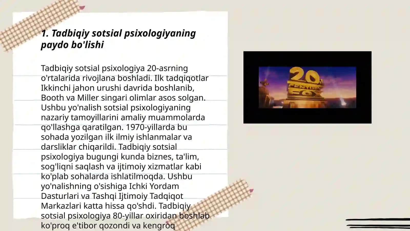 Tadbiqiy sotsial psixologiyaning paydo bo'lishi 3