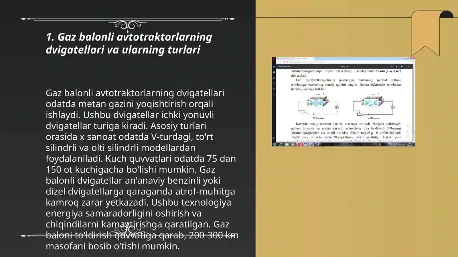 Gaz balonli avtotraktorlarning dvigatelning tamirlash tizimining tuzilishi va ishlashi 3