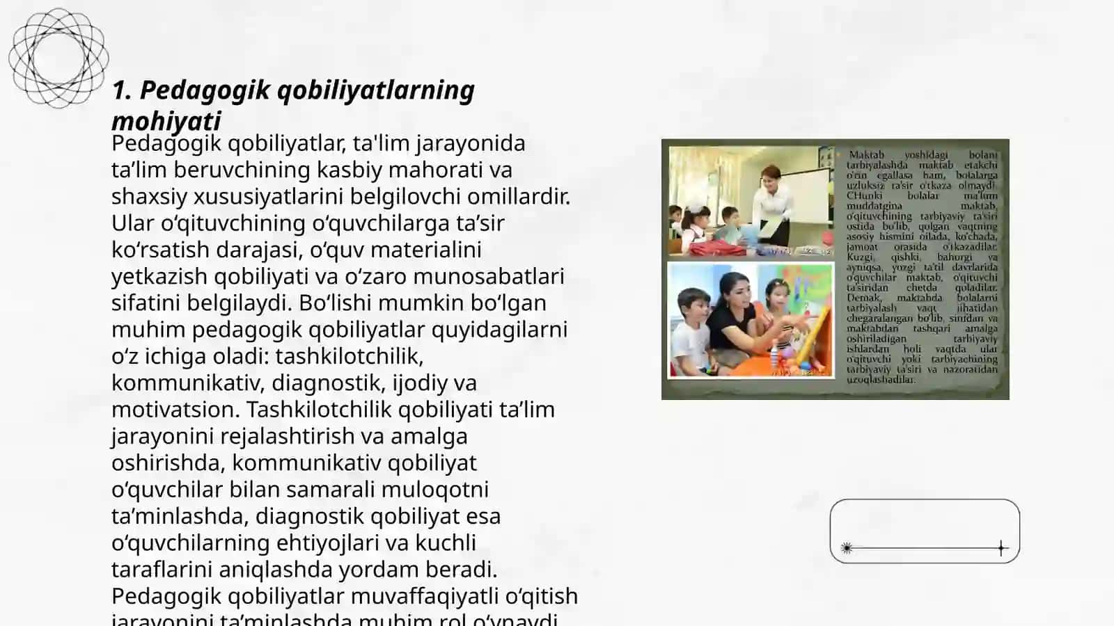 Tarbiyachi faoliyatida pedagogik qobiliyatning oʻrni 3