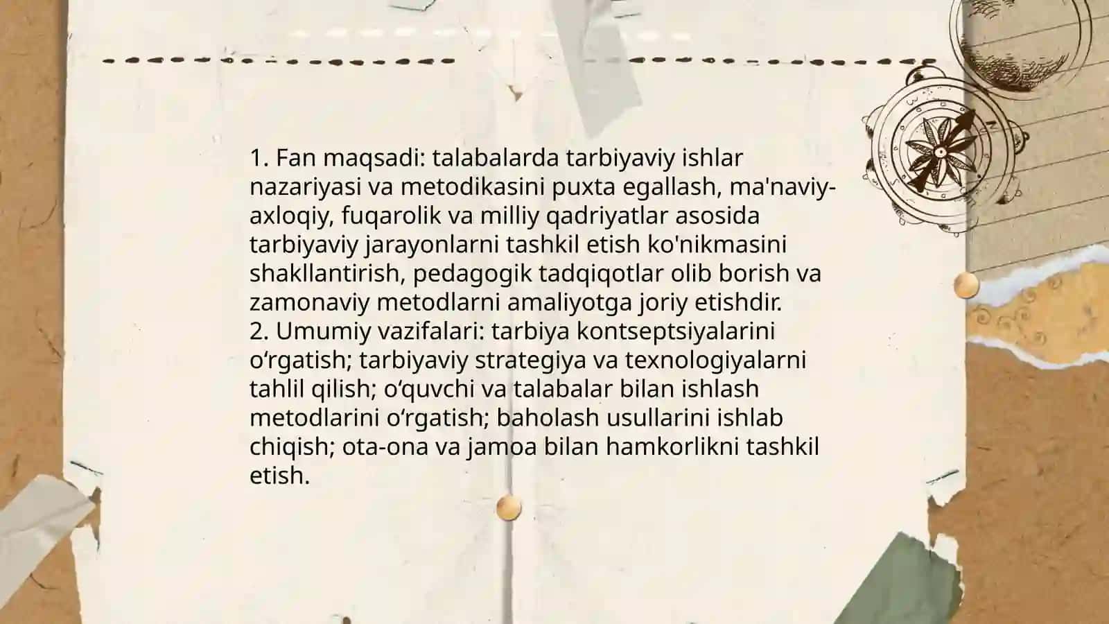 Tarbiyaviy ishlar metodikasi fanining maqsad va vazifalari 3