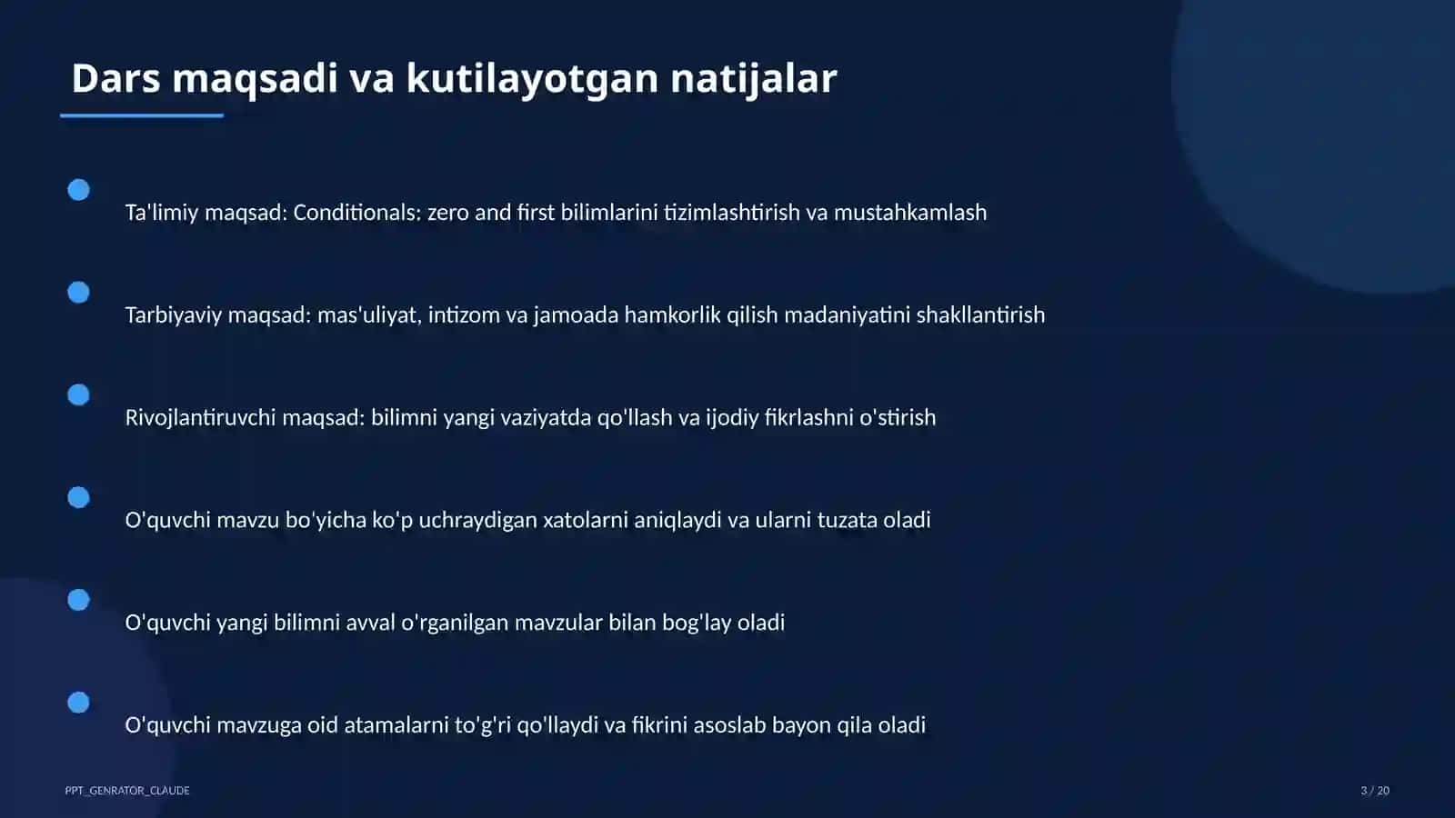 Conditionals: zero and first (8-sinf) 3