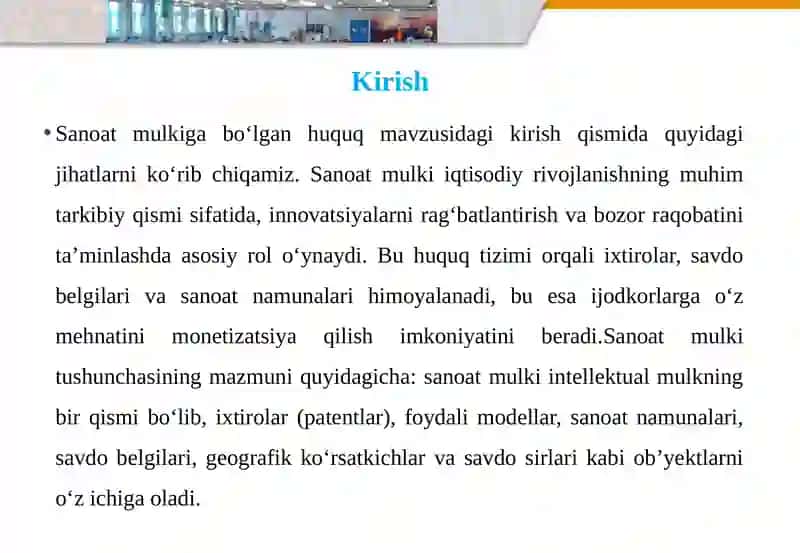 Sanoat Mulkiga Bo‘lgan Huquq 3