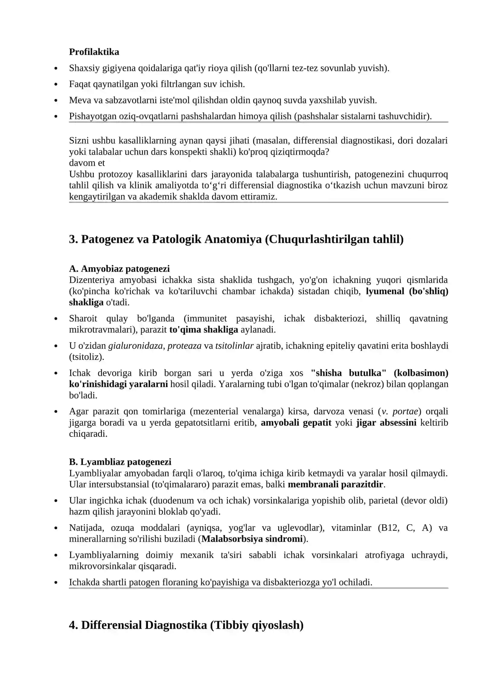 Parazit kasalliklar: Protozoy kasalliklari (Amyobiaz va Lyambliaz) 3