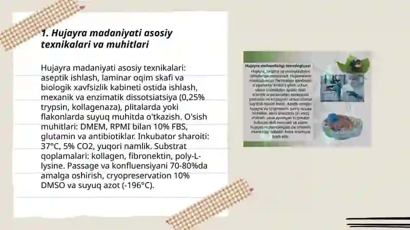 Hujayra muhandisligidagi texnologik jarayonlar 3