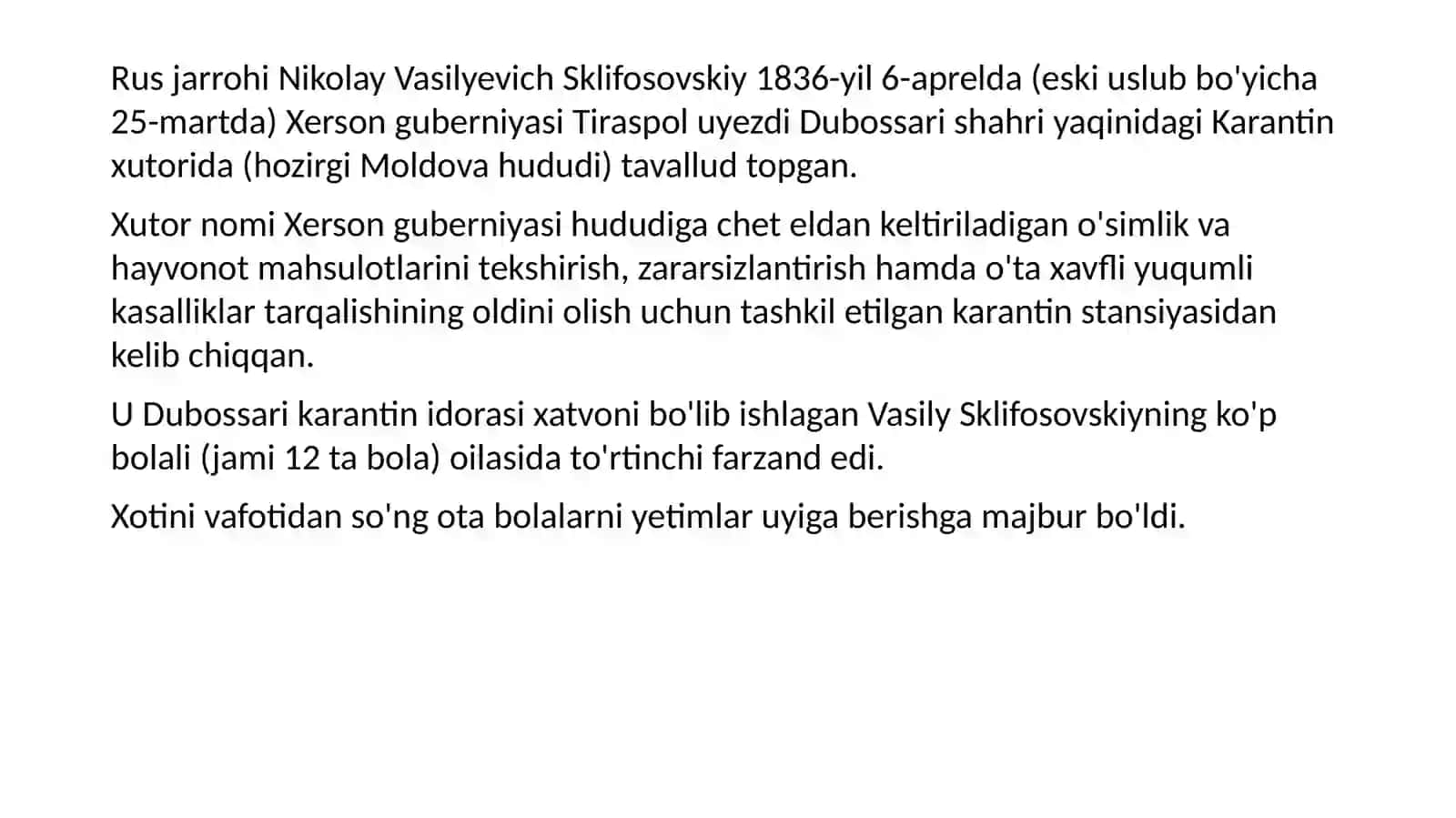 Mashhur xirurg Nikolay Sklifosovskiy hayoti va merosi 3