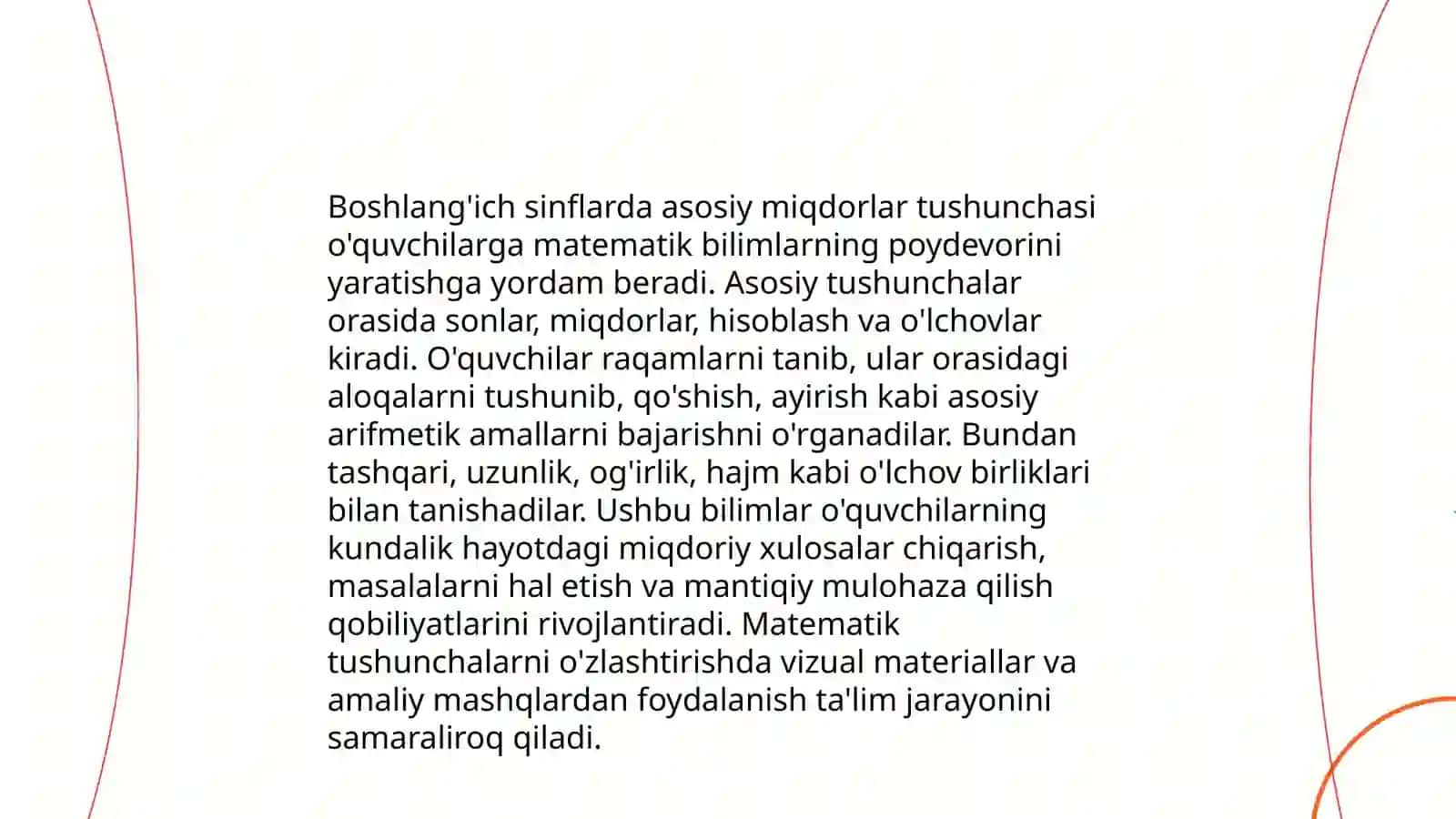 Boshlang'ich sinflarda asosiy miqdorlar va ularni o'lchov birliklarini o'rganish metodikasi 3
