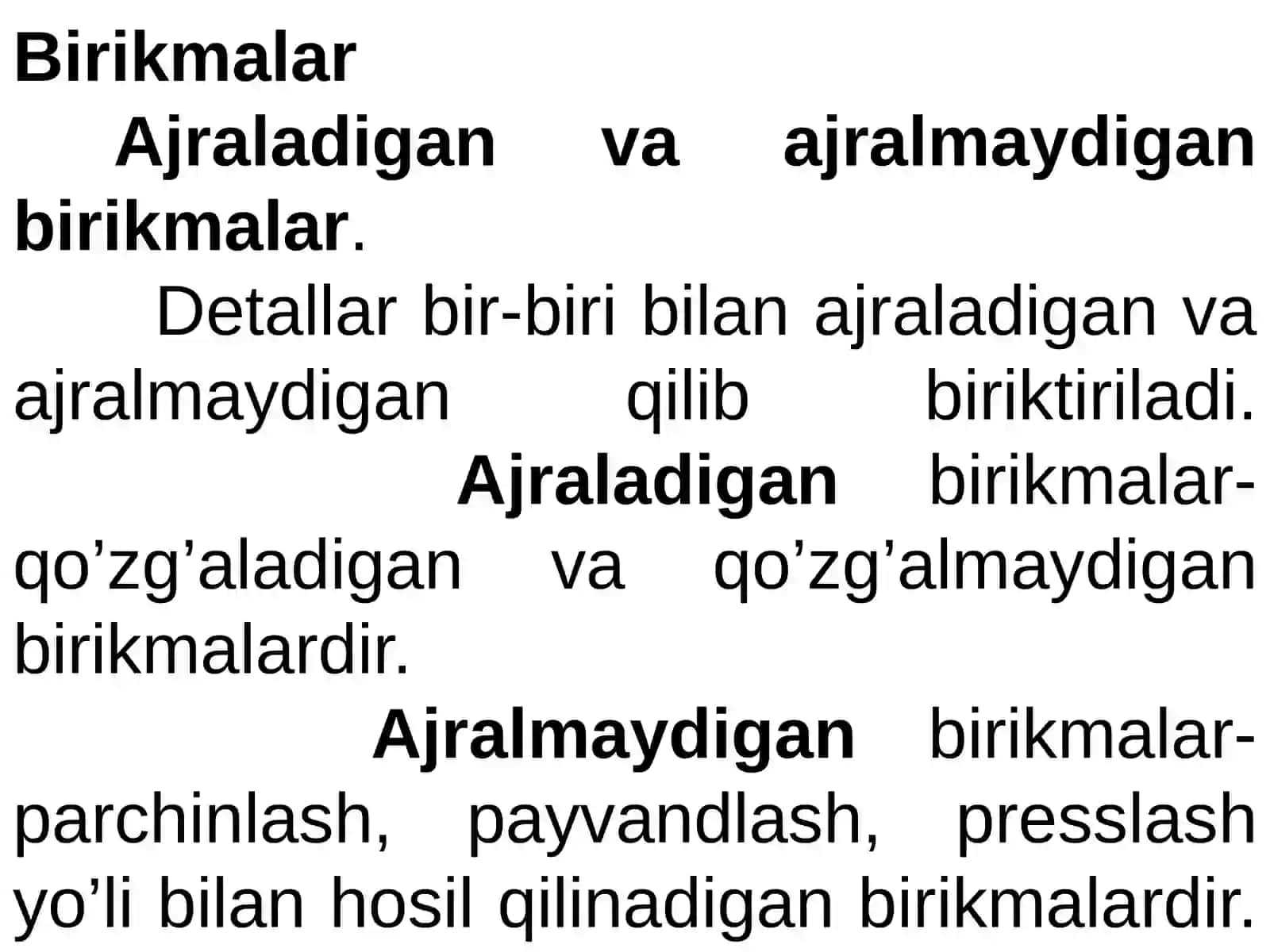 Ajraladigan va ajralmaydigan birikmalar 3