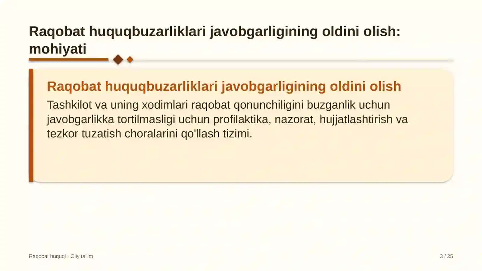 Lift xo'jaligida raqobat huquqbuzarliklari uchun javobgarlikni oldini olish 3