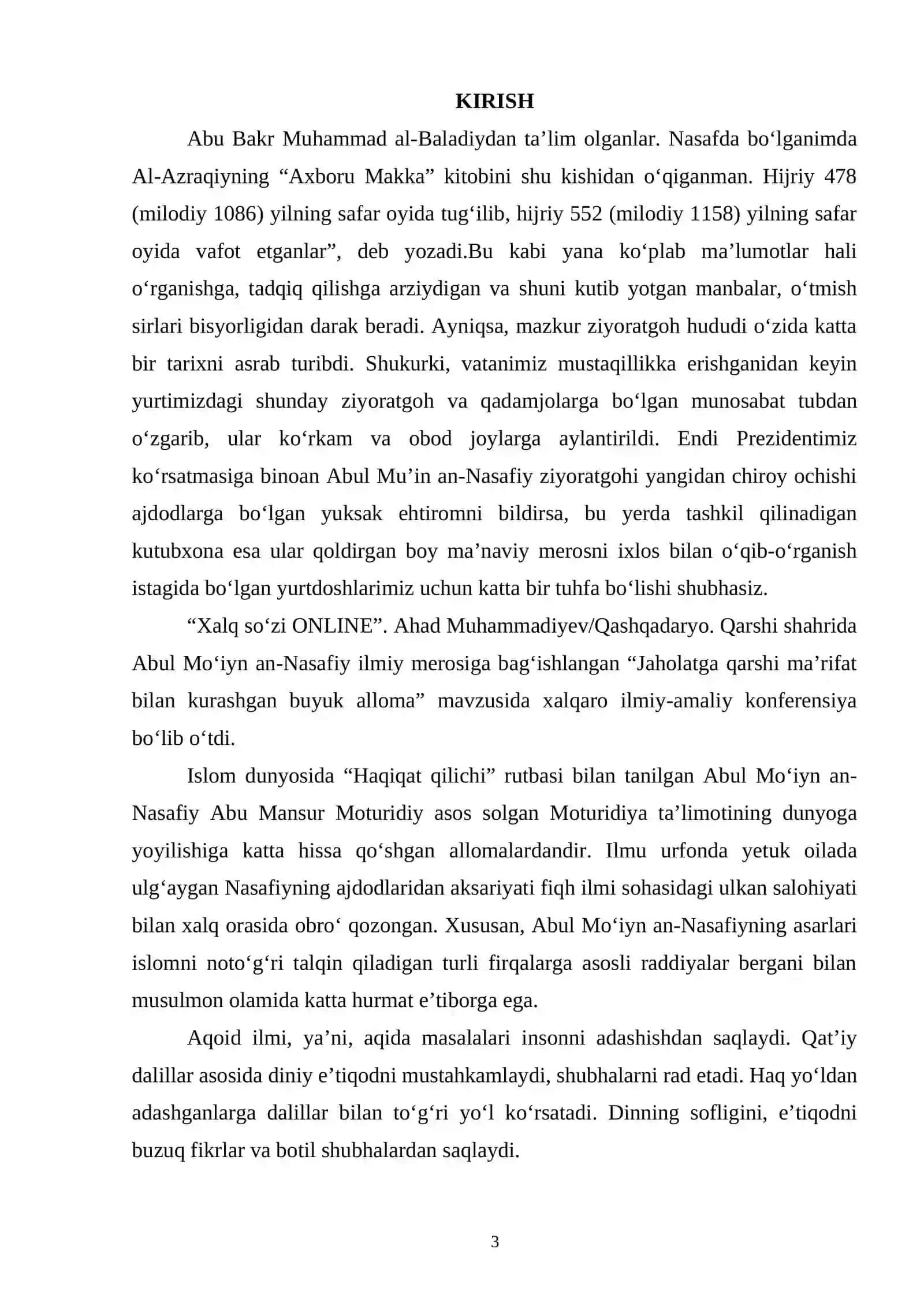 Abu Mu'in Nasafiy islom islohiyotchisi 3