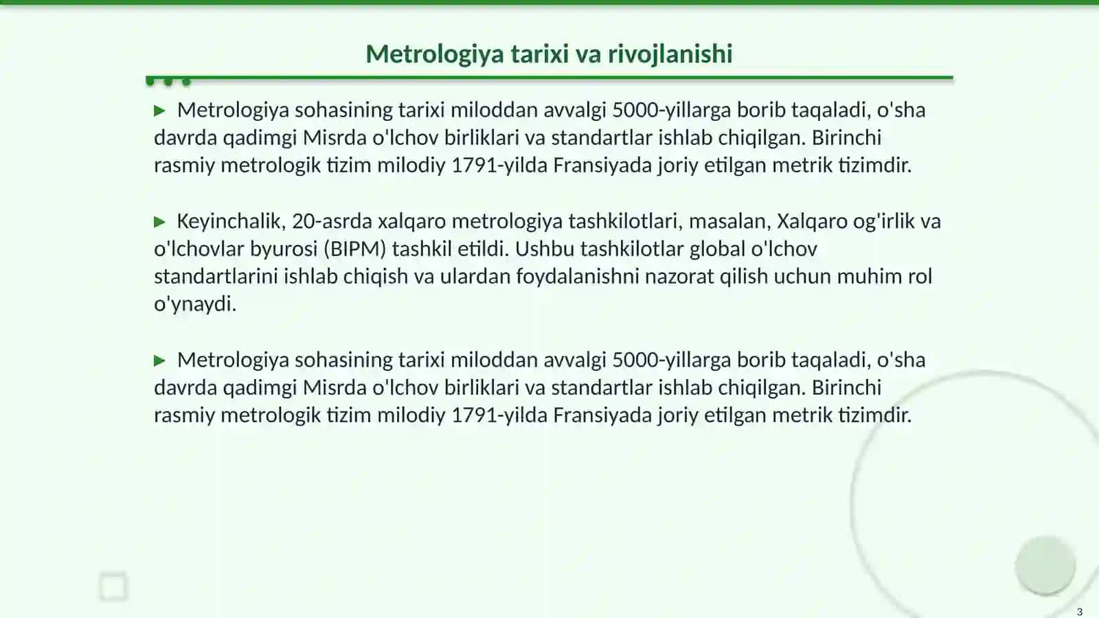 Metrologiya boʻyicha asosiy tushunchalar va taʼriflar oʻrganish 3