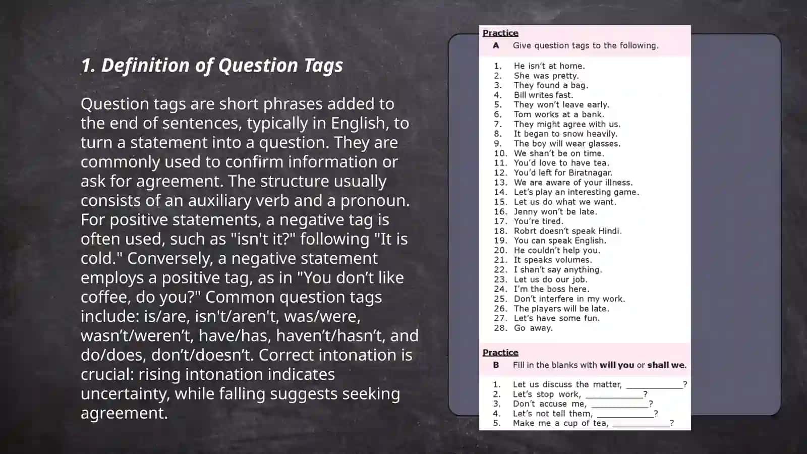 Question tags 3