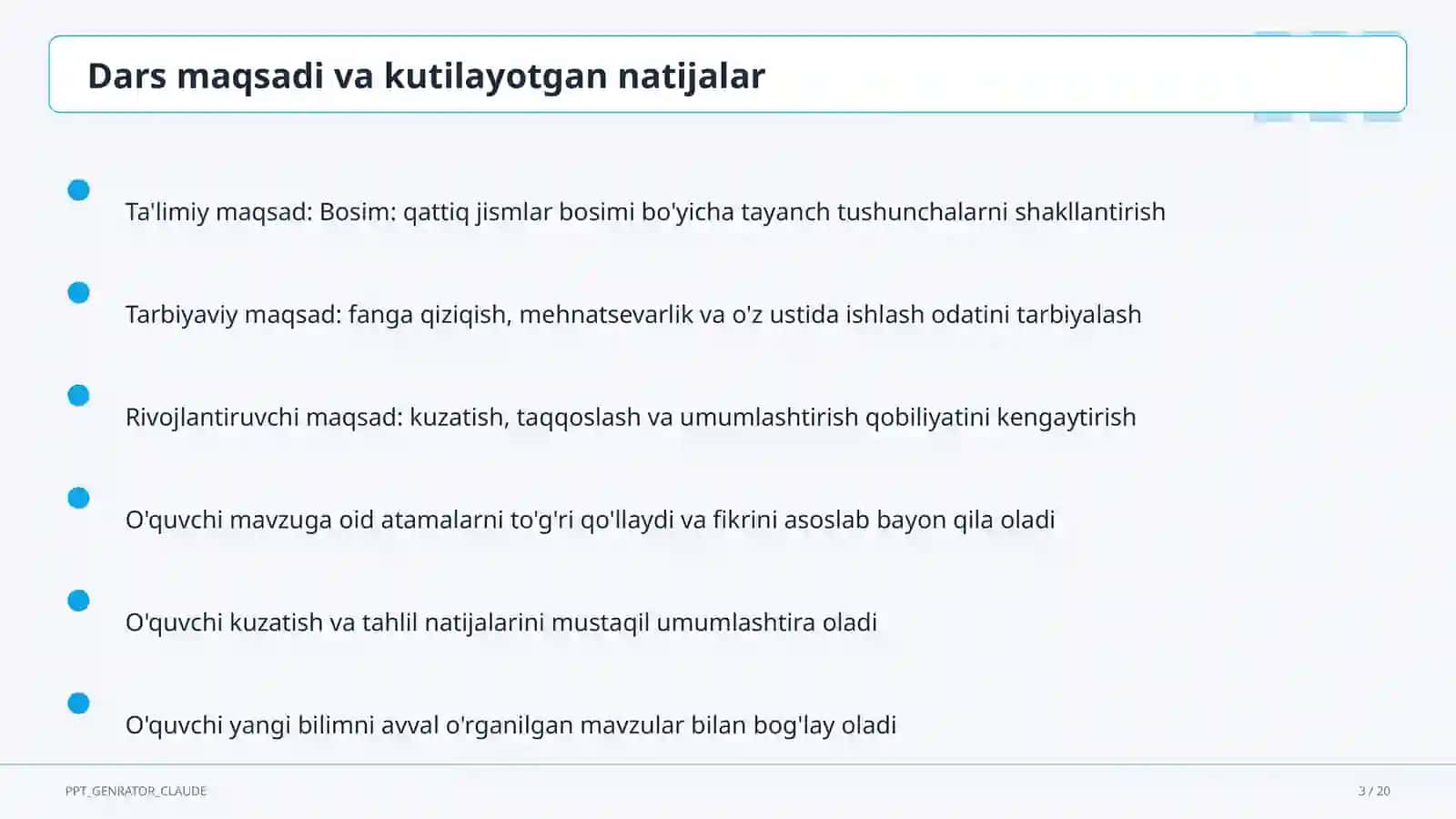 Bosim: qattiq jismlar bosimi (6-sinf) 3