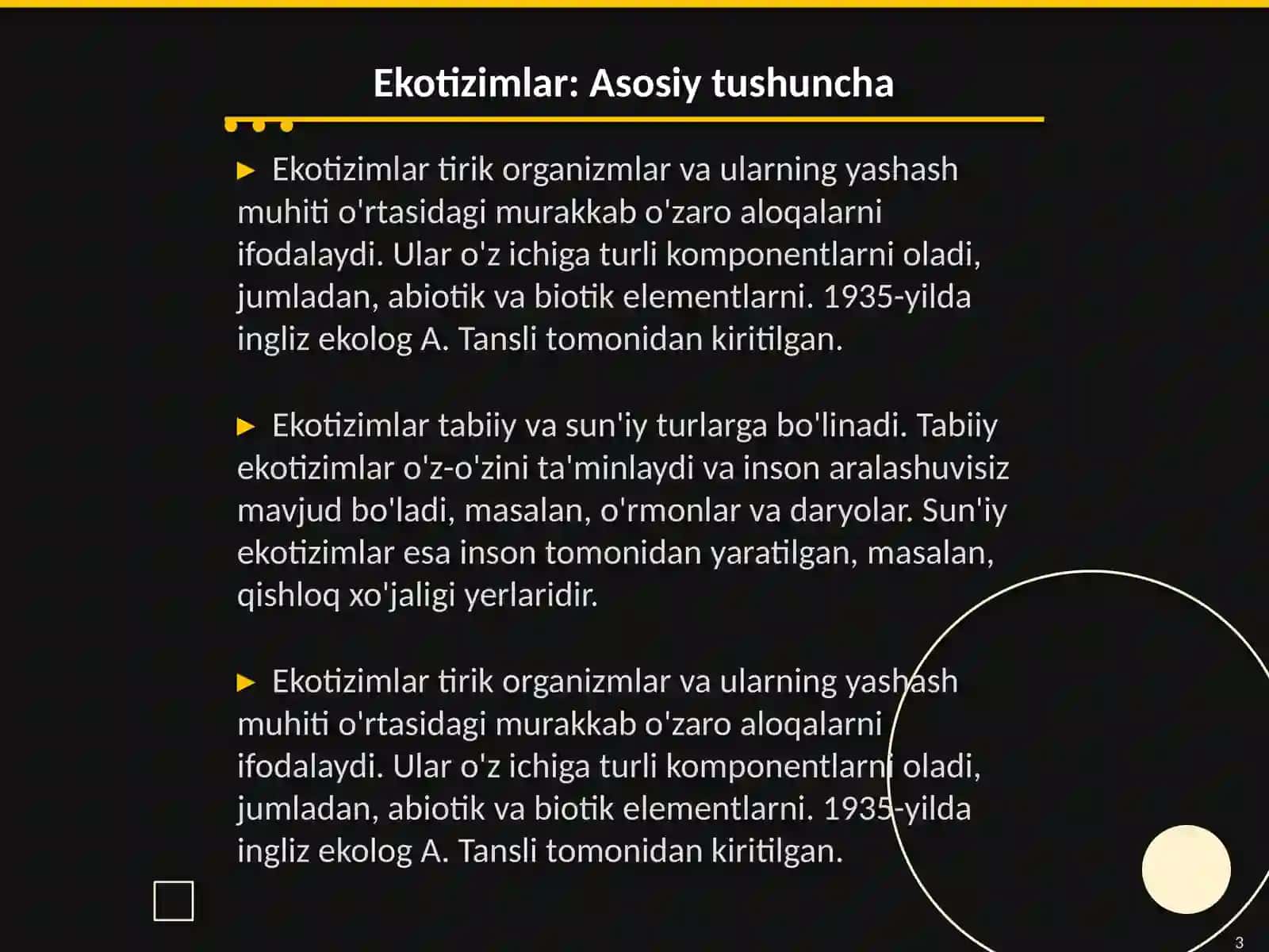 Tabiiy ekotizimlar tõğrisida mashğulotlarni õtkazish metodikasi 3