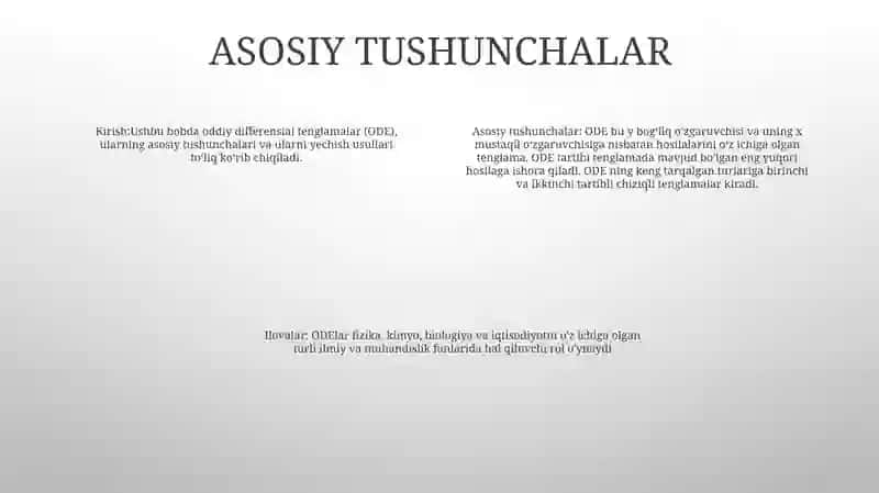 Oliy Matematikadan Oddiy Diferensial Tenglamalar 3