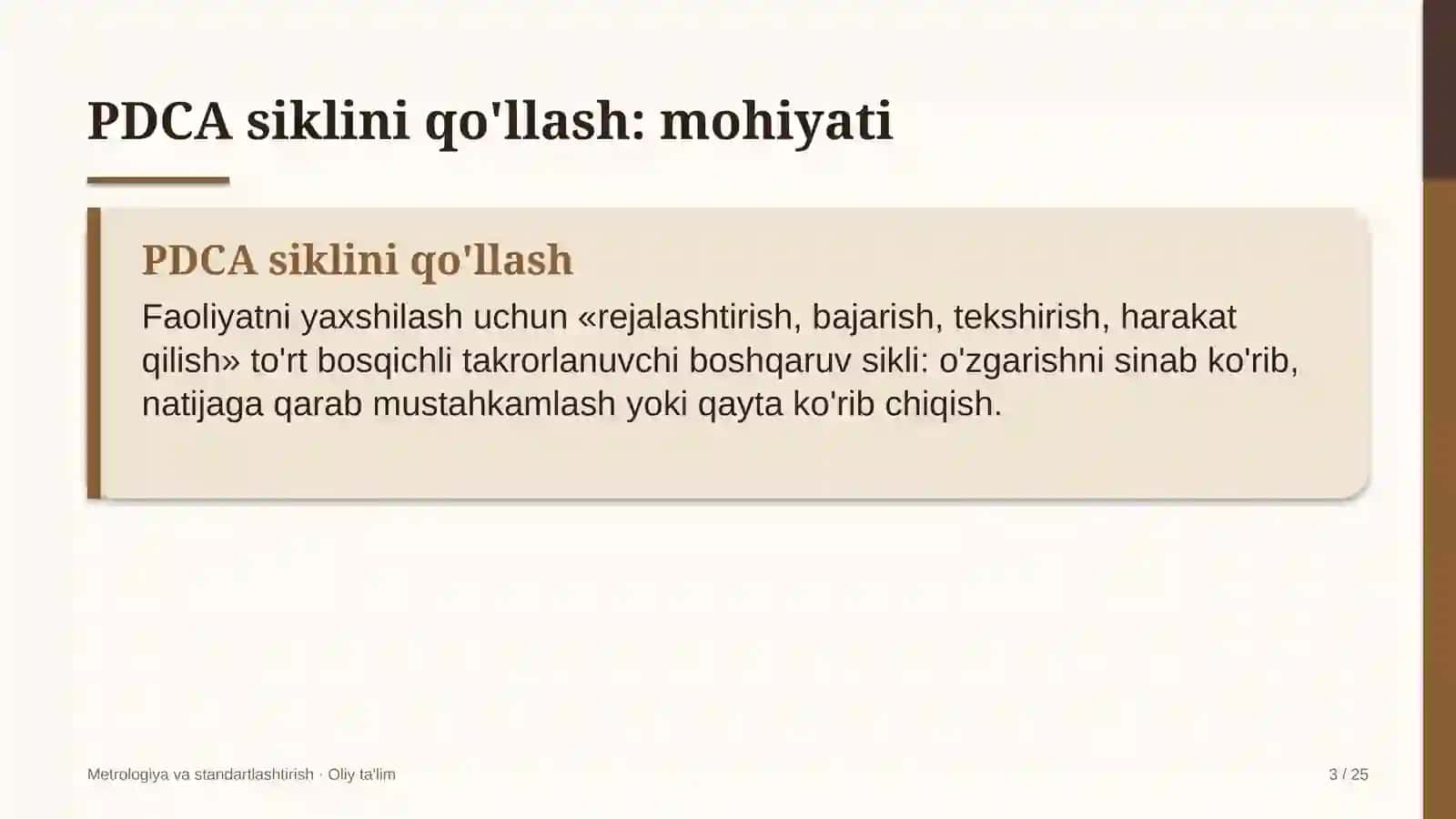 Avtomobillarga gaz to'ldirish shoxobchalarida PDCA siklini qo'llash 3