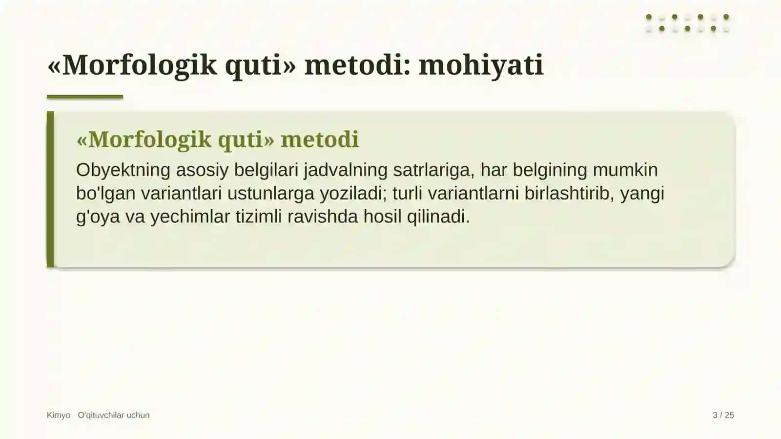 kimyo darslarida morfologik quti metodidan foydalanish 9068 3