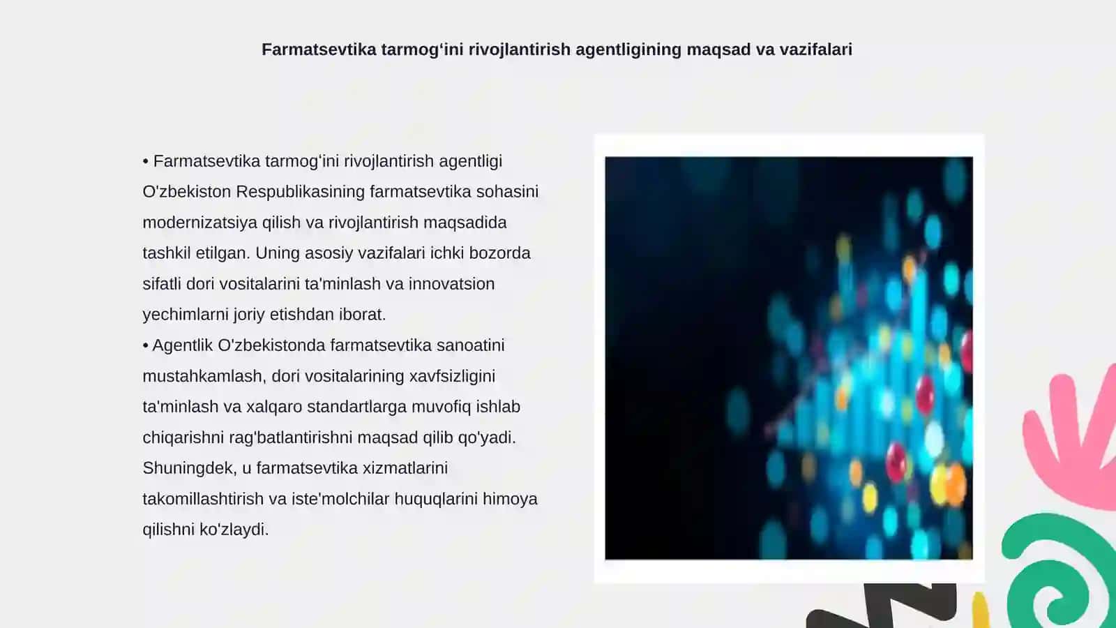 Farmatsevtika tarmogʻini rivojlantirish agentligining tarkibiy tuzilmasi tahlili 3