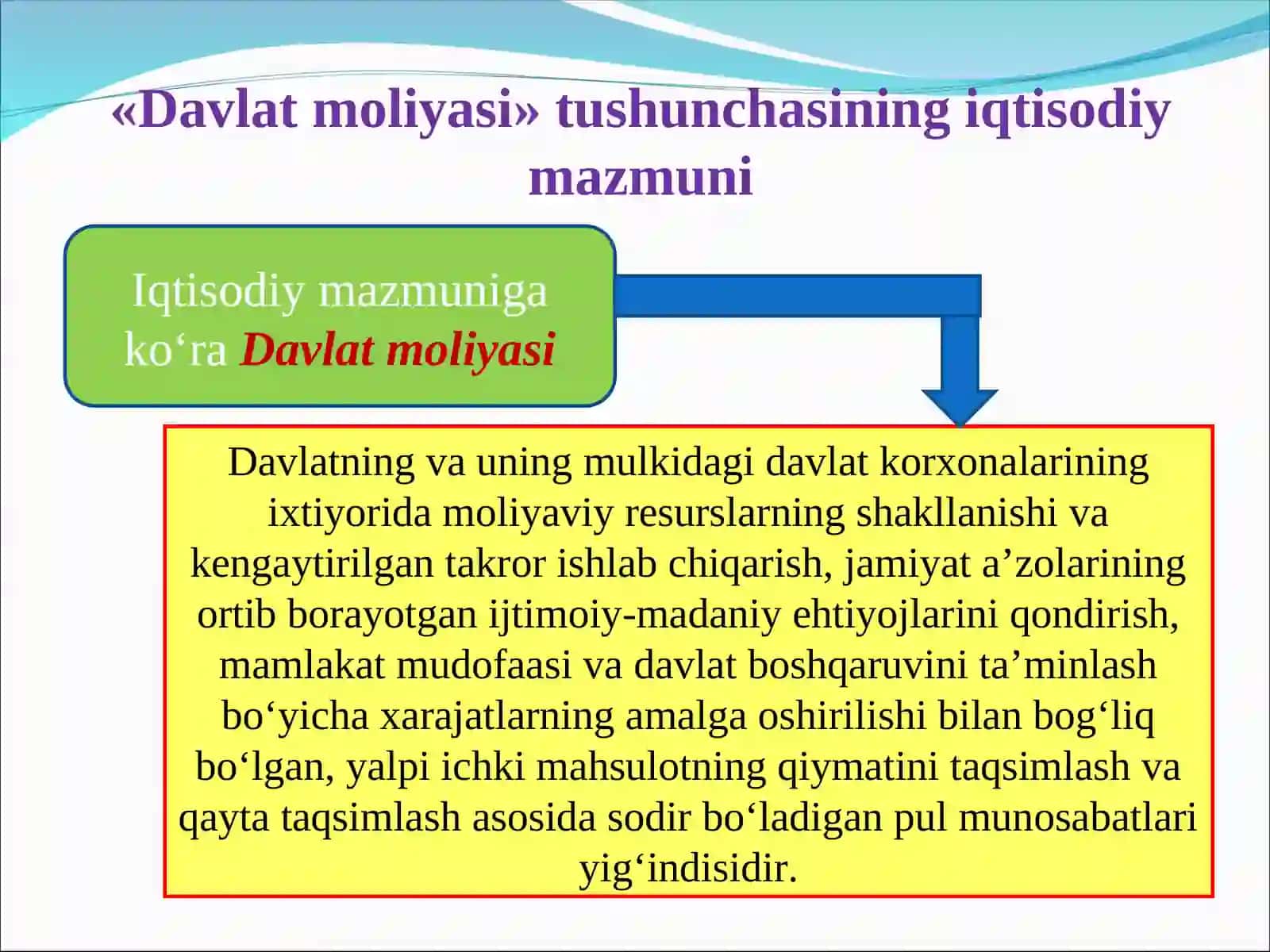 “Davlat moliyasi” faniniga kirish. Davlat moliyasining mohiyati va ahamiyati 3