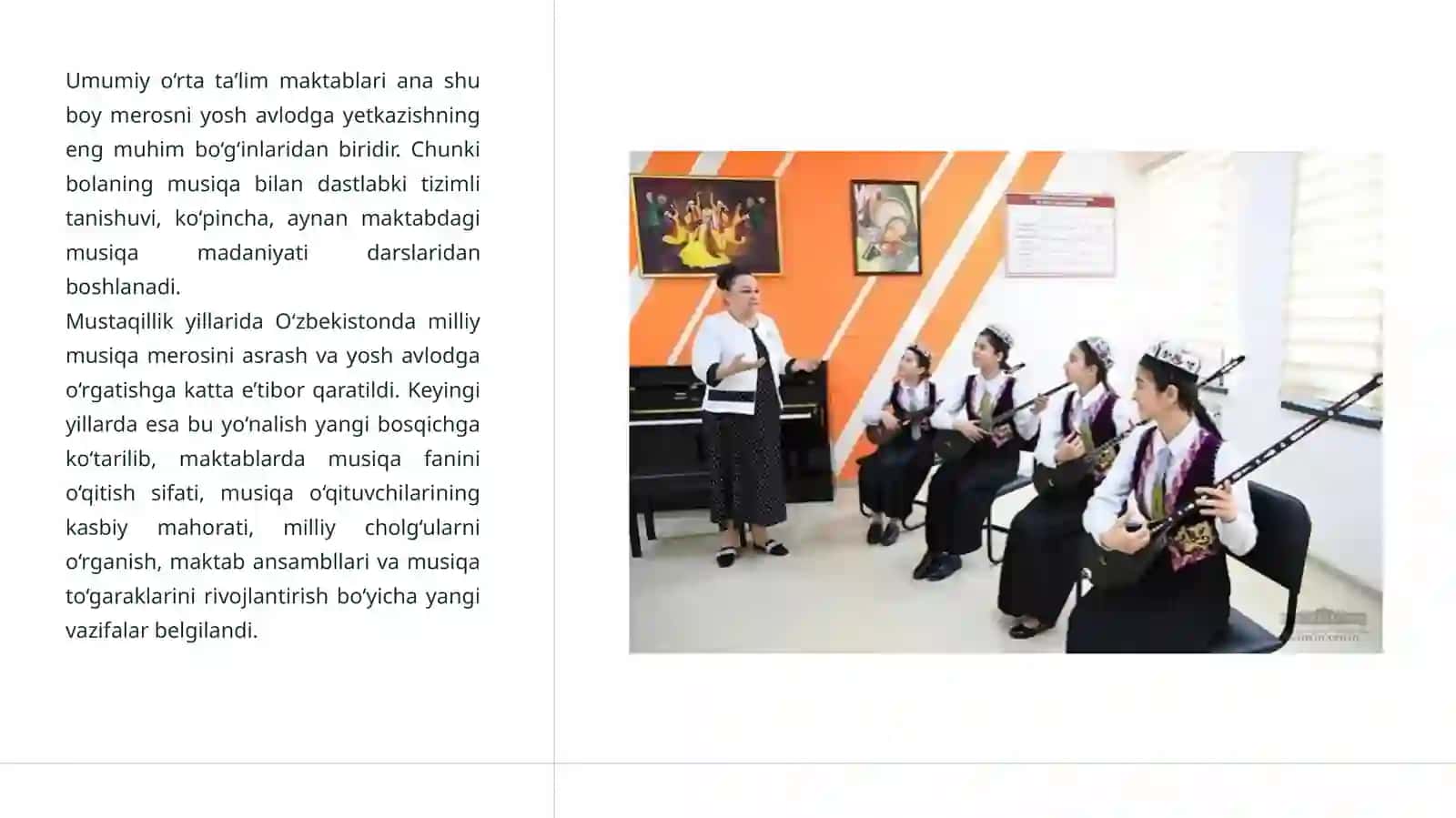 UMUMIY O'RTA TA'LIM MAKTABLARIDA MILLIYMUSIQASAN'ATIRIVOJIDAGIISLOXOTLAR, MUAMMOLAR 3