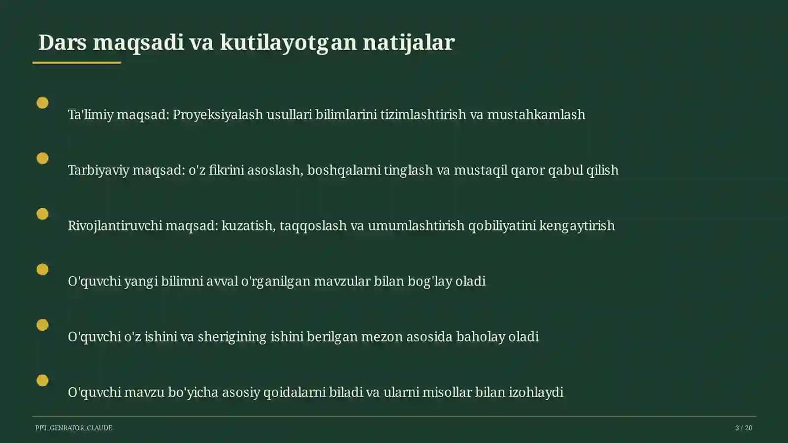 Proyeksiyalash usullari (8-sinf) 3