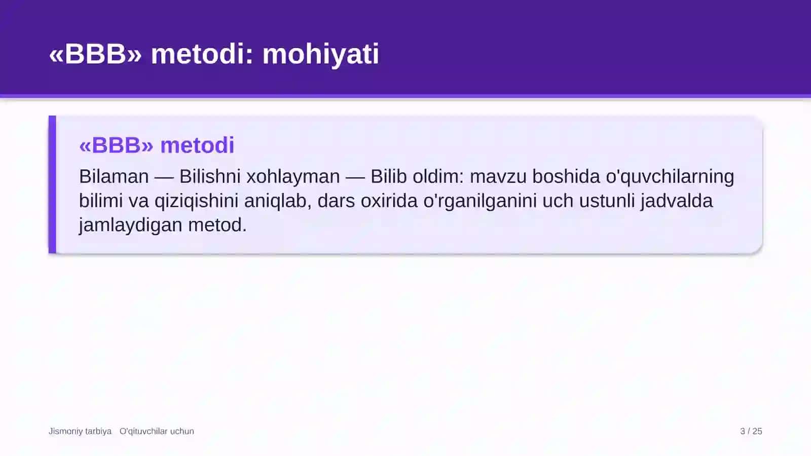 jismoniy tarbiya darslarida bbb metodidan foydalanish 9028 3