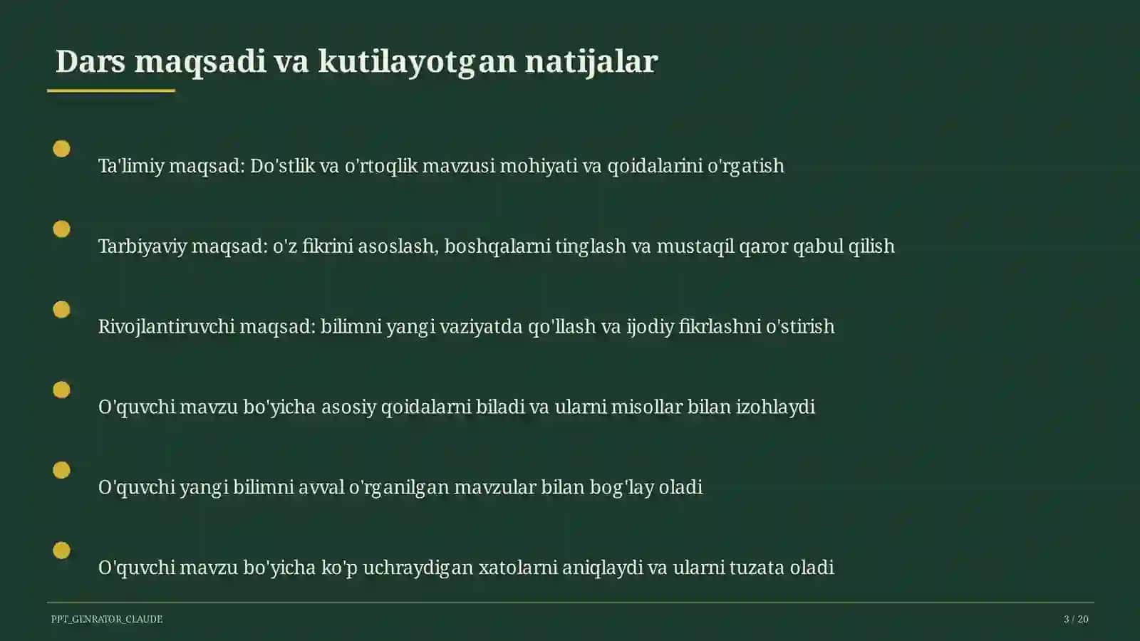 Do'stlik va o'rtoqlik (2-sinf) 3