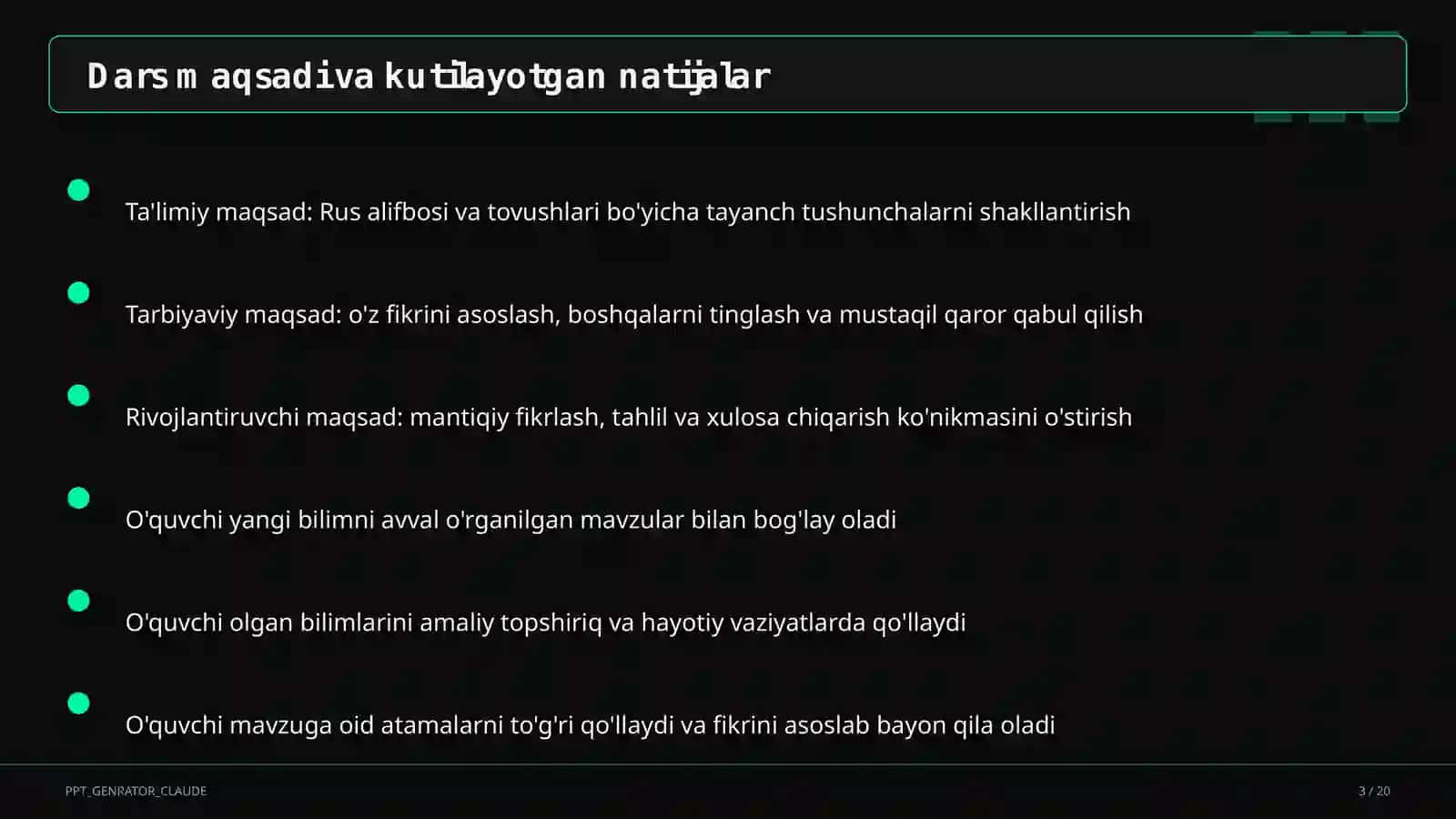 Rus alifbosi va tovushlari (2-sinf) 3