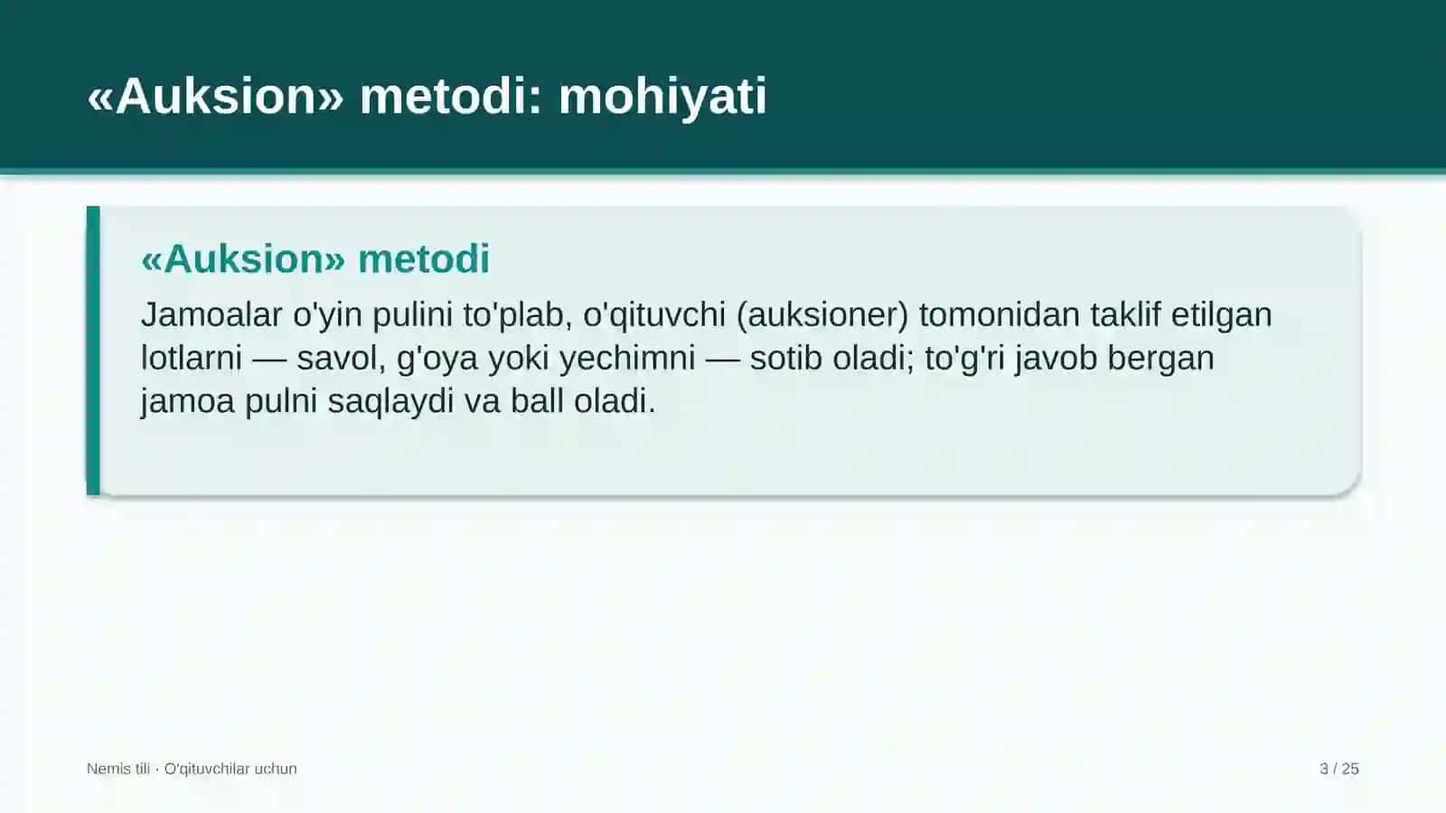 nemis tili darslarida auksion metodidan foydalanish 4584 3