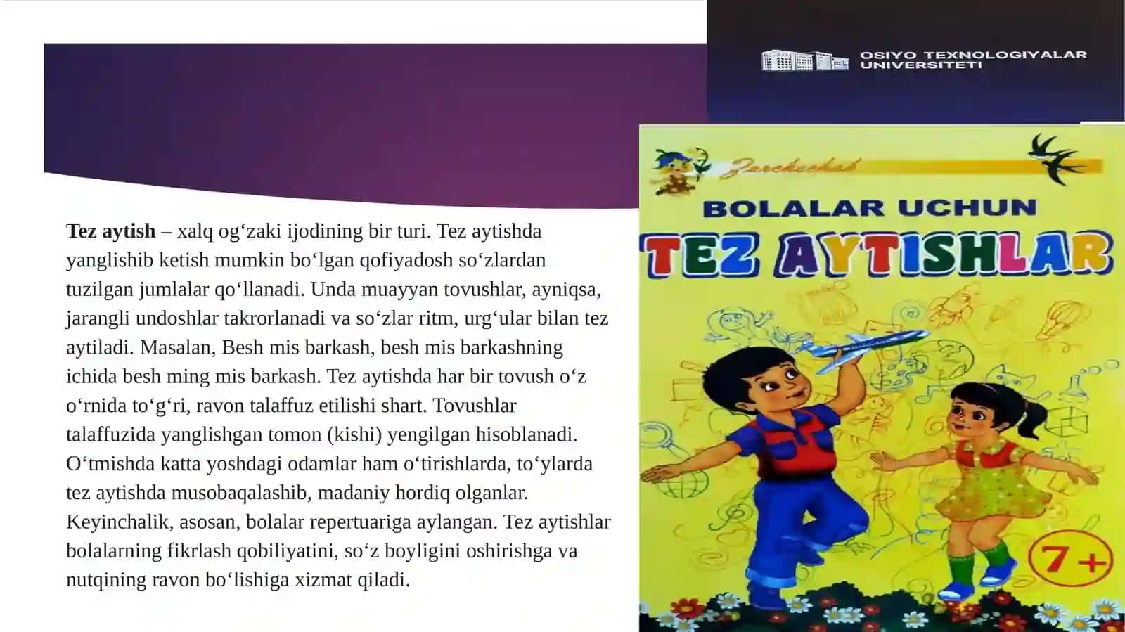 9-mavzu: Tez aytishlarning janriytasnifi 3