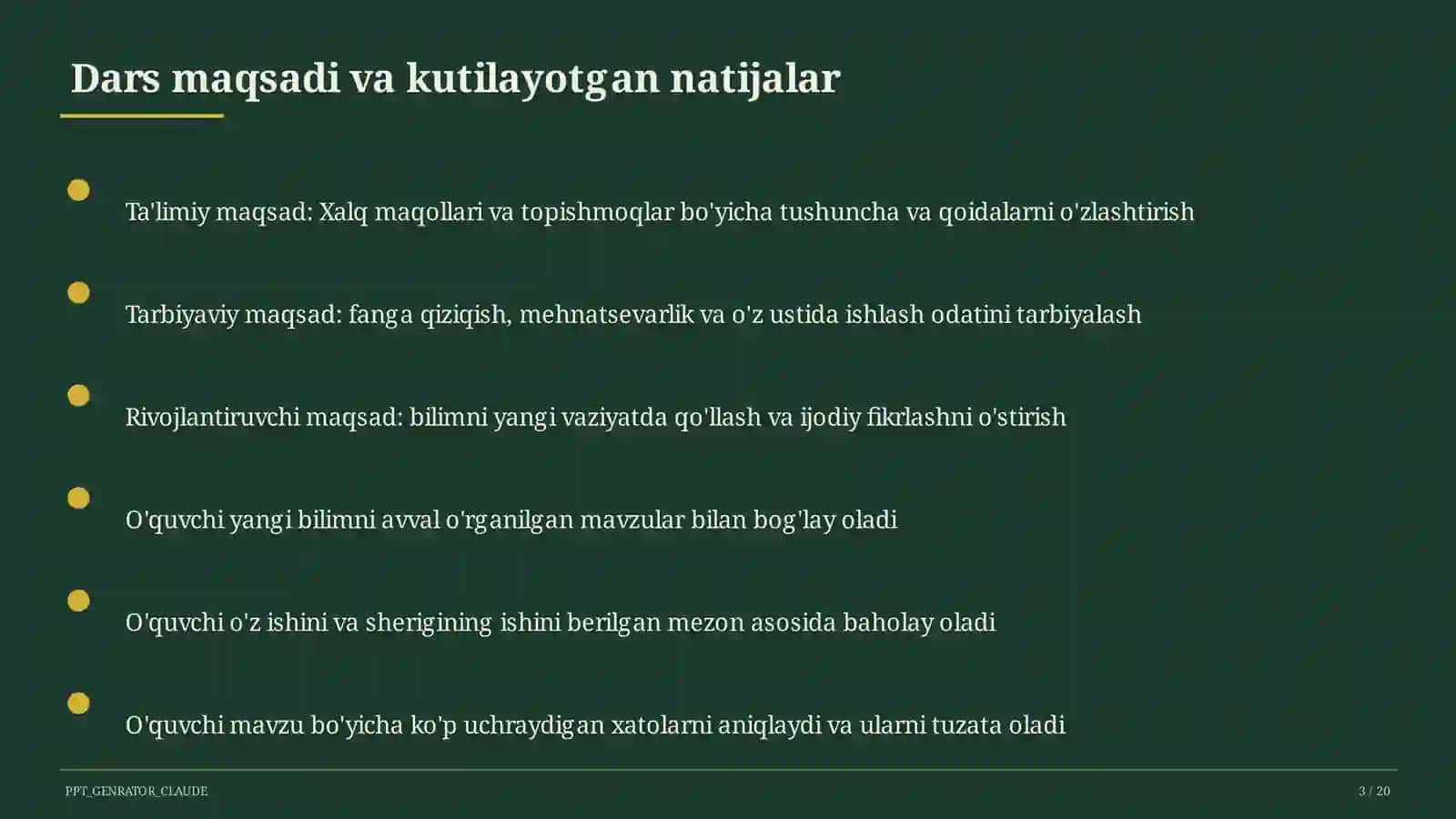 Xalq maqollari va topishmoqlar (2-sinf) 3